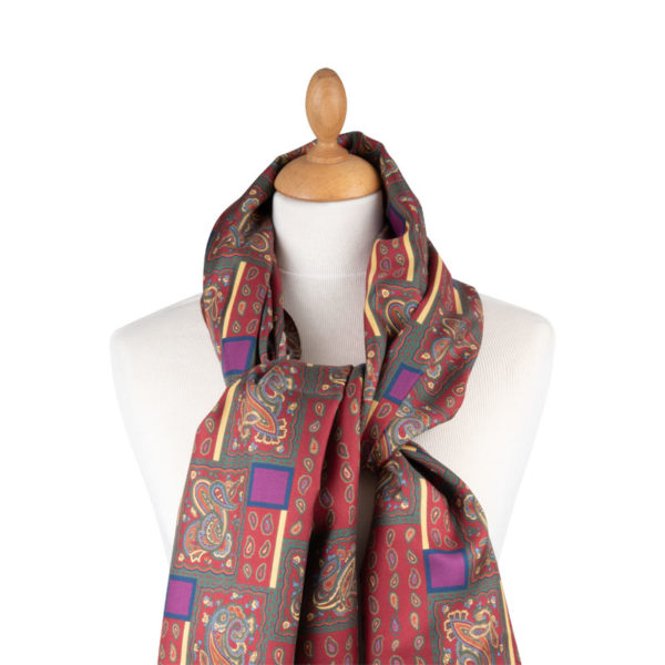 Cravate Brioni En Soie Violette - Motif Médaillon, Neuve Avec étiquette, Italie